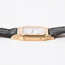 将图片加载到图库查看器中。 極美品 CARTIER カルティエ サントスデュモン エクストラフラット 腕時計 96062 重量約22.11g 手巻き 白文字盤 18KYG 社外ベルト 中古 4a005458