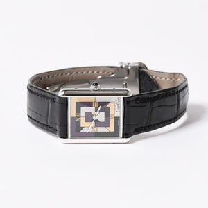 極美品 CARTIER カルティエ マストタンク LM アールデコ 腕時計 W1008095 SV925 SS 社外革 QZ マルチ文字盤 世界1000本限定 中古 4a005459