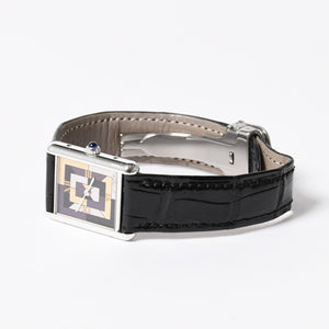 極美品 CARTIER カルティエ マストタンク LM アールデコ 腕時計 W1008095 SV925 SS 社外革 QZ マルチ文字盤 世界1000本限定 中古 4a005459