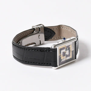 極美品 CARTIER カルティエ マストタンク LM アールデコ 腕時計 W1008095 SV925 SS 社外革 QZ マルチ文字盤 世界1000本限定 中古 4a005459