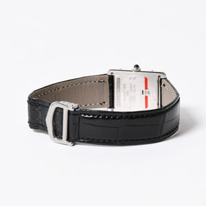 極美品 CARTIER カルティエ マストタンク LM アールデコ 腕時計 W1008095 SV925 SS 社外革 QZ マルチ文字盤 世界1000本限定 中古 4a005459