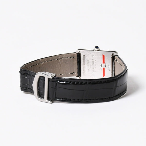 極美品 CARTIER カルティエ マストタンク LM アールデコ 腕時計 W1008095 SV925 SS 社外革 QZ マルチ文字盤 世界1000本限定 中古 4a005459