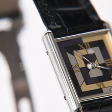 Load the image into the gallery viewer. 極美品 CARTIER カルティエ マストタンク LM アールデコ 腕時計 W1008095 SV925 SS 社外革 QZ マルチ文字盤 世界1000本限定 中古 4a005459