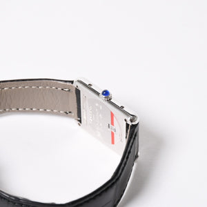 極美品 CARTIER カルティエ マストタンク LM アールデコ 腕時計 W1008095 SV925 SS 社外革 QZ マルチ文字盤 世界1000本限定 中古 4a005459