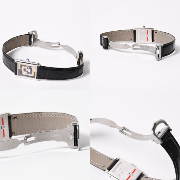 極美品 CARTIER カルティエ マストタンク LM アールデコ 腕時計 W1008095 SV925 SS 社外革 QZ マルチ文字盤 世界1000本限定 中古 4a005459