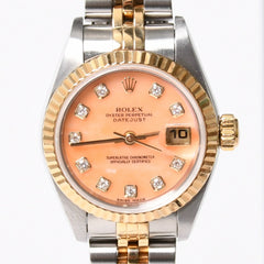 極美品 ROLEX ロレックス オイスター パーペチュアル デイトジャスト レディ 腕時計 79173G SS 18KYG AT ピンクオパール文字盤 中古 4a005460