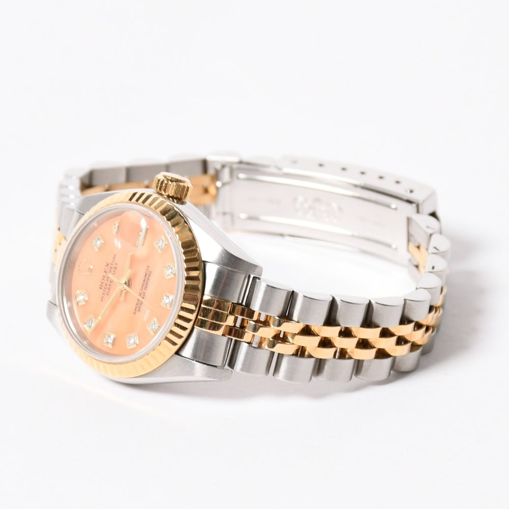 極美品 ROLEX ロレックス オイスター パーペチュアル デイトジャスト レディ 腕時計 79173G SS 18KYG AT ピンクオパール文字盤 中古 4a005460