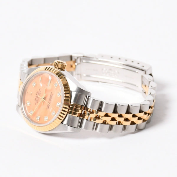 極美品 ROLEX ロレックス オイスター パーペチュアル デイトジャスト レディ 腕時計 79173G SS 18KYG AT ピンクオパール文字盤 中古 4a005460