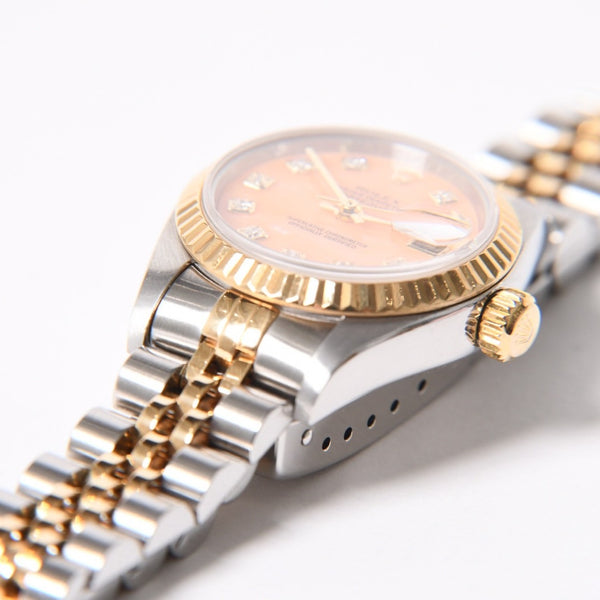 極美品 ROLEX ロレックス オイスター パーペチュアル デイトジャスト レディ 腕時計 79173G SS 18KYG AT ピンクオパール文字盤 中古 4a005460