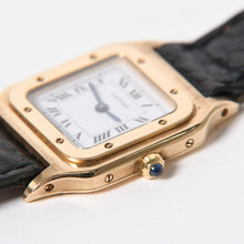 将图片加载到图库查看器中。 極美品 CARTIER カルティエ サントスデュモン エクストラフラット 腕時計 96062 重量約22.11g 手巻き 白文字盤 18KYG 社外ベルト 中古 4a005458