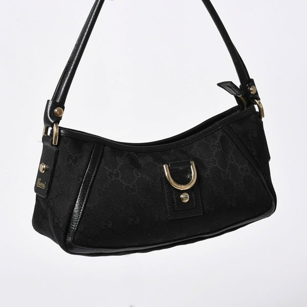極美品 GUCCI グッチ Shoulder Bag ショルダーバッグ ミニショルダーバッグ アビー 130989 シルバー金具 ブラック 中古 4a006235