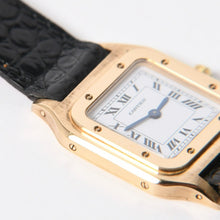 将图片加载到图库查看器中。 極美品 CARTIER カルティエ サントスデュモン エクストラフラット 腕時計 96062 重量約22.11g 手巻き 白文字盤 18KYG 社外ベルト 中古 4a005458