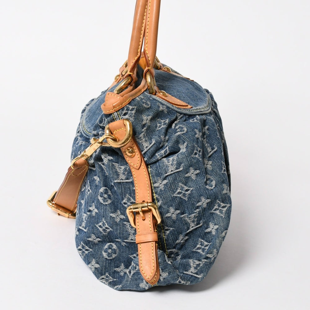 新品同様品 LOUIS VUITTON ルイヴィトン ネオカヴィMM ハンドバッグ M95349 2WAY モノグラム デニム ゴールド金具 中古 4a005631