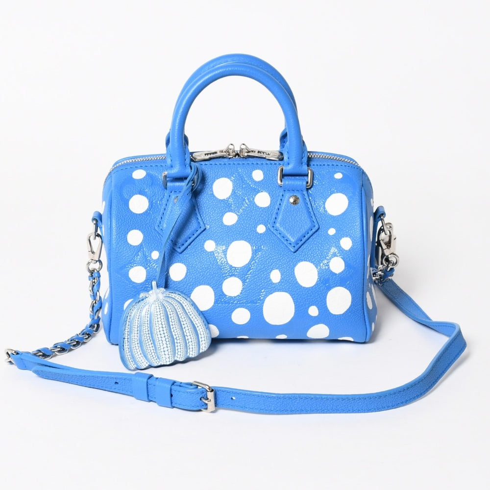極美品 LOUIS VUITTON ルイヴィトン ショルダーバッグ M46425 スピーディ バンドリエール 20 2WAY ブルー ホワイト シルバー金具 中古 4a005684