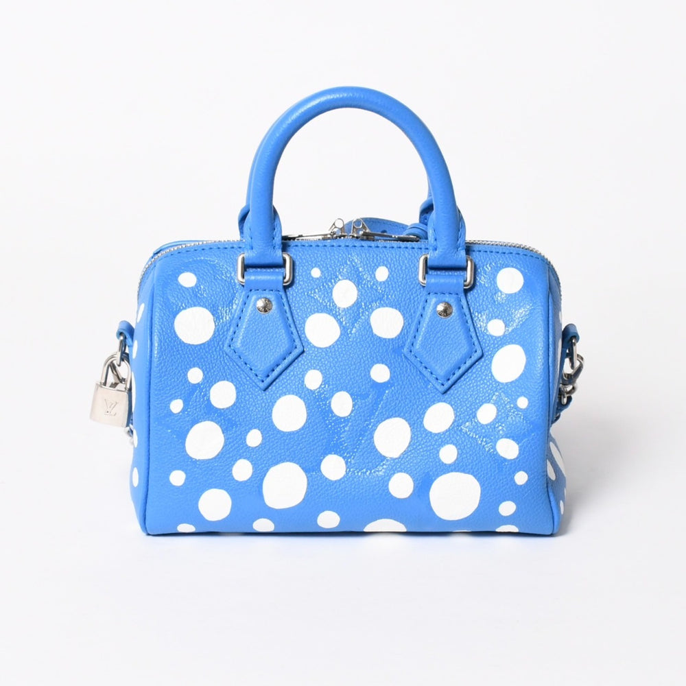 極美品 LOUIS VUITTON ルイヴィトン ショルダーバッグ M46425 スピーディ バンドリエール 20 2WAY ブルー ホワイト シルバー金具 中古 4a005684