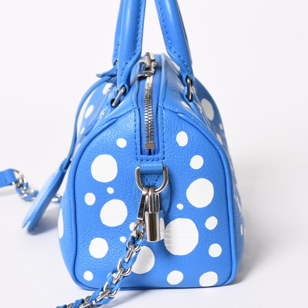 極美品 LOUIS VUITTON ルイヴィトン ショルダーバッグ M46425 スピーディ バンドリエール 20 2WAY ブルー ホワイト シルバー金具 中古 4a005684