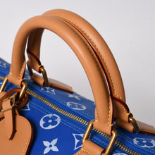 画像をギャラリービューアに読み込む, 新品同様 LOUIS VUITTON ルイヴィトン スピーディ P9 バンドリエール40 M24418 2WAY ボストンバッグ ブルー ゴールド金具 中古 4a005464