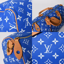 画像をギャラリービューアに読み込む, 新品同様 LOUIS VUITTON ルイヴィトン スピーディ P9 バンドリエール40 M24418 2WAY ボストンバッグ ブルー ゴールド金具 中古 4a005464