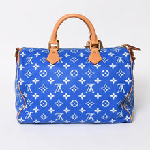 画像をギャラリービューアに読み込む, 新品同様 LOUIS VUITTON ルイヴィトン スピーディ P9 バンドリエール40 M24418 2WAY ボストンバッグ ブルー ゴールド金具 中古 4a005464