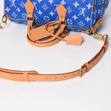 画像をギャラリービューアに読み込む, 新品同様 LOUIS VUITTON ルイヴィトン スピーディ P9 バンドリエール40 M24418 2WAY ボストンバッグ ブルー ゴールド金具 中古 4a005464