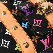 画像をギャラリービューアに読み込む, 極美品 LOUIS VUITTON ルイヴィトン × 村上隆 モノグラムマルチカラー キーポル45 ボストンバッグ ノワール M92640 中古 4a005468