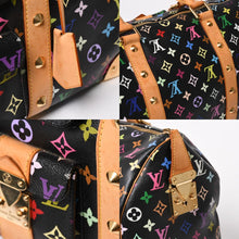 画像をギャラリービューアに読み込む, 極美品 LOUIS VUITTON ルイヴィトン × 村上隆 モノグラムマルチカラー キーポル45 ボストンバッグ ノワール M92640 中古 4a005468