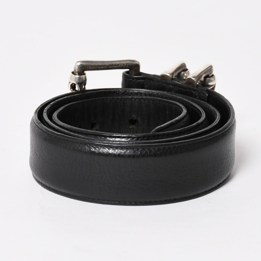 CHROME HEARTS クロムハーツ BLT ROLLER 3PC 1.5inch ローラーベルト 1.5インチ サイズ34 ブラック レザー シルバー925 美品 中古 4a005598