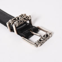 画像をギャラリービューアに読み込む, CHROME HEARTS クロムハーツ BLT ROLLER 3PC 1.5inch ローラーベルト 1.5インチ サイズ34 ブラック レザー シルバー925 美品 中古 4a005598