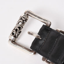 画像をギャラリービューアに読み込む, CHROME HEARTS クロムハーツ BLT ROLLER 3PC 1.5inch ローラーベルト 1.5インチ サイズ34 ブラック レザー シルバー925 美品 中古 4a005598