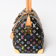 画像をギャラリービューアに読み込む, 極美品 LOUIS VUITTON ルイヴィトン × 村上隆 モノグラムマルチカラー キーポル45 ボストンバッグ ノワール M92640 中古 4a005468