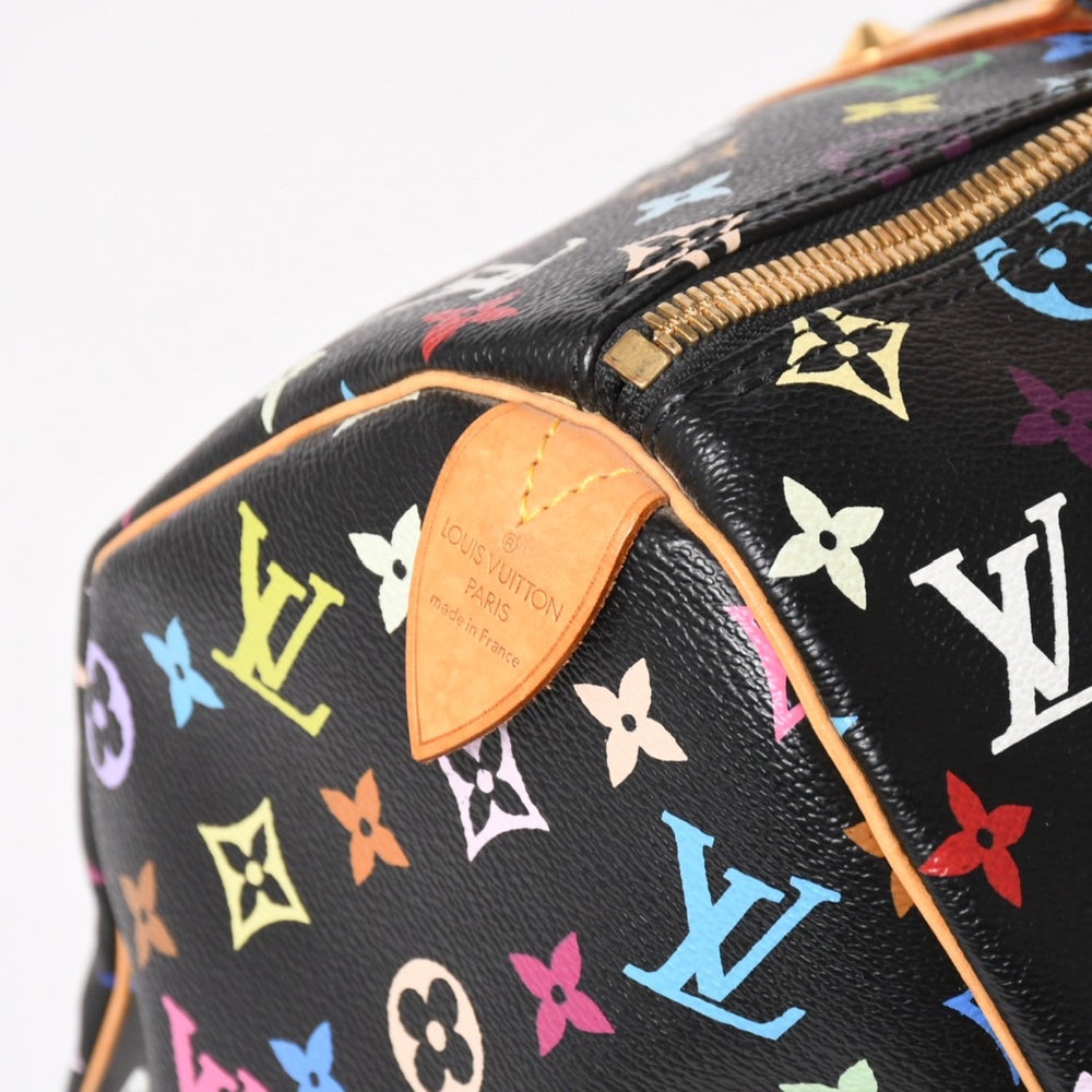 極美品 LOUIS VUITTON ルイヴィトン × 村上隆 モノグラムマルチカラー キーポル45 ボストンバッグ ノワール M92640 中古 4a005468