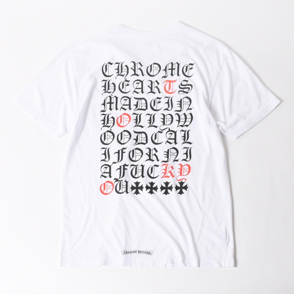 CHROME HEARTS Vertical Logo Short Sleeve T-shirt Size L Tokyo Limited Old English Made in Hollywood Good Condition Used 4a005689