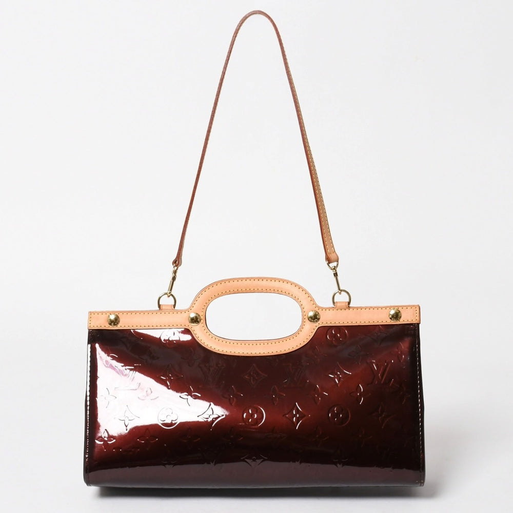 極美品 LOUIS VUITTON ルイヴィトン ロクスバリー ドライブ ショルダーバッグ M91995 アマラント モノグラムヴェルニ SR2047 エナメル ゴールド金具 中古 4a005808