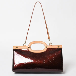 極美品 LOUIS VUITTON ルイヴィトン ロクスバリー ドライブ ショルダーバッグ M91995 アマラント モノグラムヴェルニ SR2047 エナメル ゴールド金具 中古 4a005808