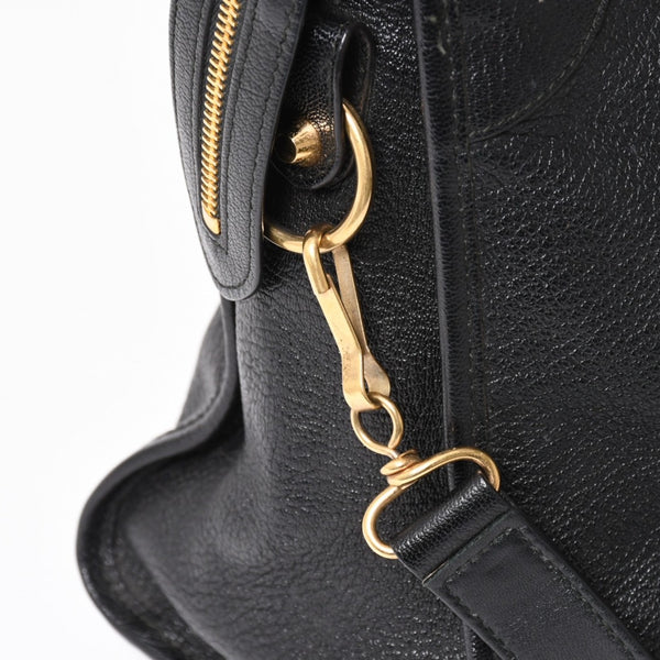 極美品 BALENCIAGA バレンシアガ クラシック メタリック エッジ シティ 2WAY ショルダーバッグ 390154 ブラック ゴールド金具 中古 4a005479