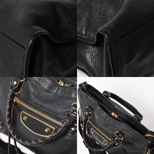 Load image into Gallery viewer, 極美品 BALENCIAGA バレンシアガ クラシック メタリック エッジ シティ 2WAY ショルダーバッグ 390154 ブラック ゴールド金具 中古 4a005479