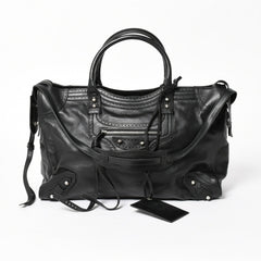 極美品 BALENCIAGA バレンシアガ Riva City リヴァ シティ 2WAY ハンドバッグ ショルダーバッグ ブラック レザー 266433 中古 4a005486