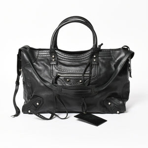 極美品 BALENCIAGA バレンシアガ Riva City リヴァ シティ 2WAY ハンドバッグ ショルダーバッグ ブラック レザー 266433 中古 4a005486