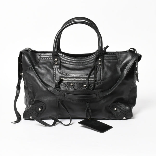極美品 BALENCIAGA バレンシアガ Riva City リヴァ シティ 2WAY ハンドバッグ ショルダーバッグ ブラック レザー 266433 中古 4a005486