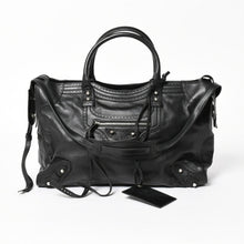 将图片加载到图库查看器，極美品 BALENCIAGA バレンシアガ Riva City リヴァ シティ 2WAY ハンドバッグ ショルダーバッグ ブラック レザー 266433 中古 4a005486