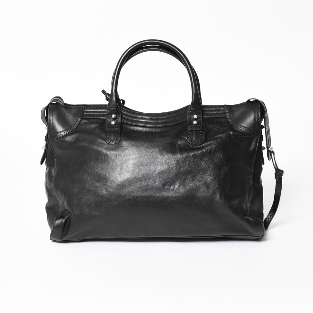 極美品 BALENCIAGA バレンシアガ Riva City リヴァ シティ 2WAY ハンドバッグ ショルダーバッグ ブラック レザー 266433 中古 4a005486