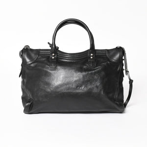 極美品 BALENCIAGA バレンシアガ Riva City リヴァ シティ 2WAY ハンドバッグ ショルダーバッグ ブラック レザー 266433 中古 4a005486