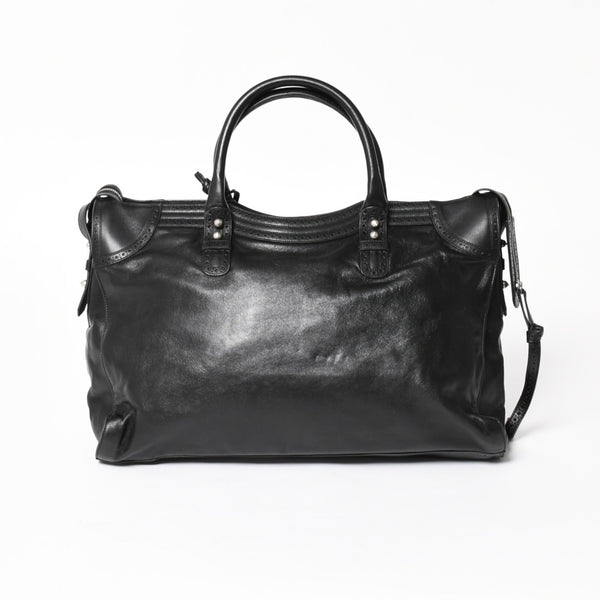 極美品 BALENCIAGA バレンシアガ Riva City リヴァ シティ 2WAY ハンドバッグ ショルダーバッグ ブラック レザー 266433 中古 4a005486