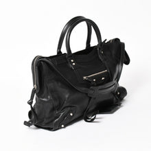 将图片加载到图库查看器，極美品 BALENCIAGA バレンシアガ Riva City リヴァ シティ 2WAY ハンドバッグ ショルダーバッグ ブラック レザー 266433 中古 4a005486