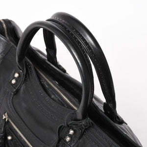 極美品 BALENCIAGA バレンシアガ Riva City リヴァ シティ 2WAY ハンドバッグ ショルダーバッグ ブラック レザー 266433 中古 4a005486