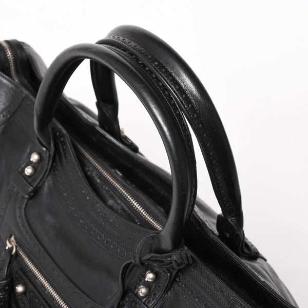 極美品 BALENCIAGA バレンシアガ Riva City リヴァ シティ 2WAY ハンドバッグ ショルダーバッグ ブラック レザー 266433 中古 4a005486