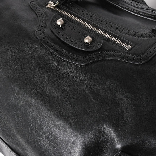極美品 BALENCIAGA バレンシアガ Riva City リヴァ シティ 2WAY ハンドバッグ ショルダーバッグ ブラック レザー 266433 中古 4a005486