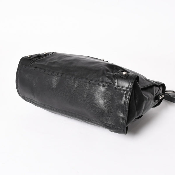 極美品 BALENCIAGA バレンシアガ Riva City リヴァ シティ 2WAY ハンドバッグ ショルダーバッグ ブラック レザー 266433 中古 4a005486