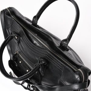 極美品 BALENCIAGA バレンシアガ Riva City リヴァ シティ 2WAY ハンドバッグ ショルダーバッグ ブラック レザー 266433 中古 4a005486