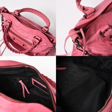 将图片加载到图库查看器，極美品 BALENCIAGA バレンシアガ ザ・ファースト 2WAY ハンドバッグ ショルダーバッグ レザー 103208 ピンク ブロンズ金具 中古 4a005481